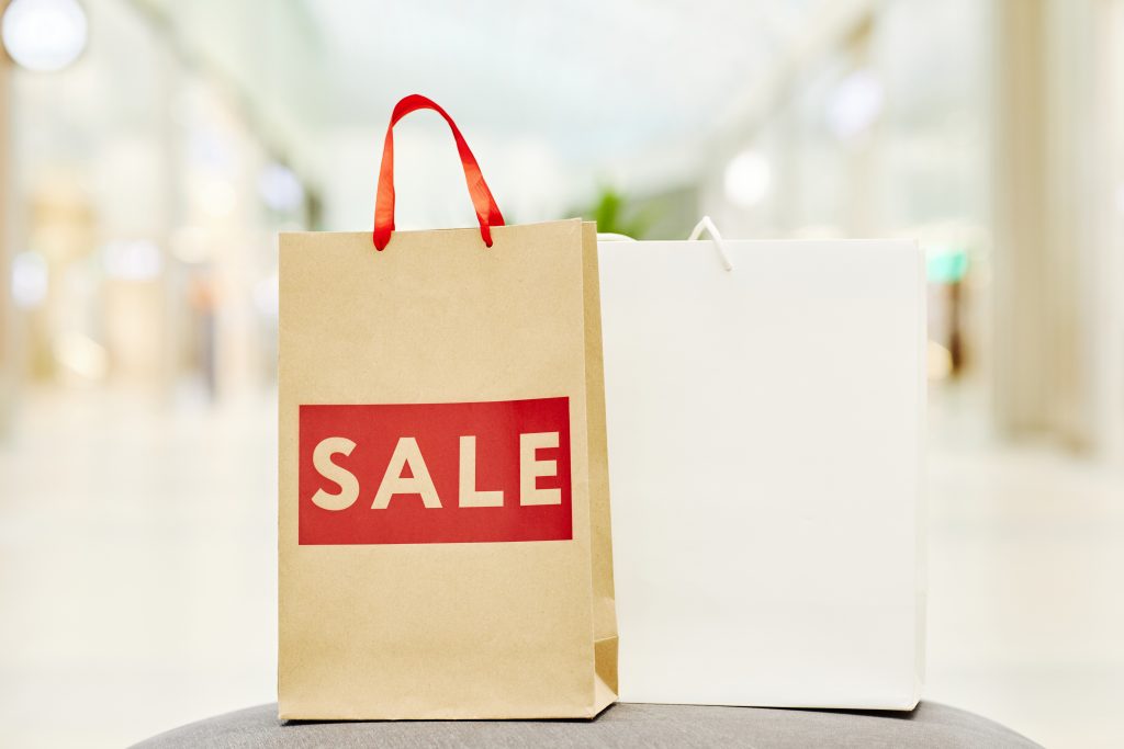 A shopping bag saying ‘Sale’ 